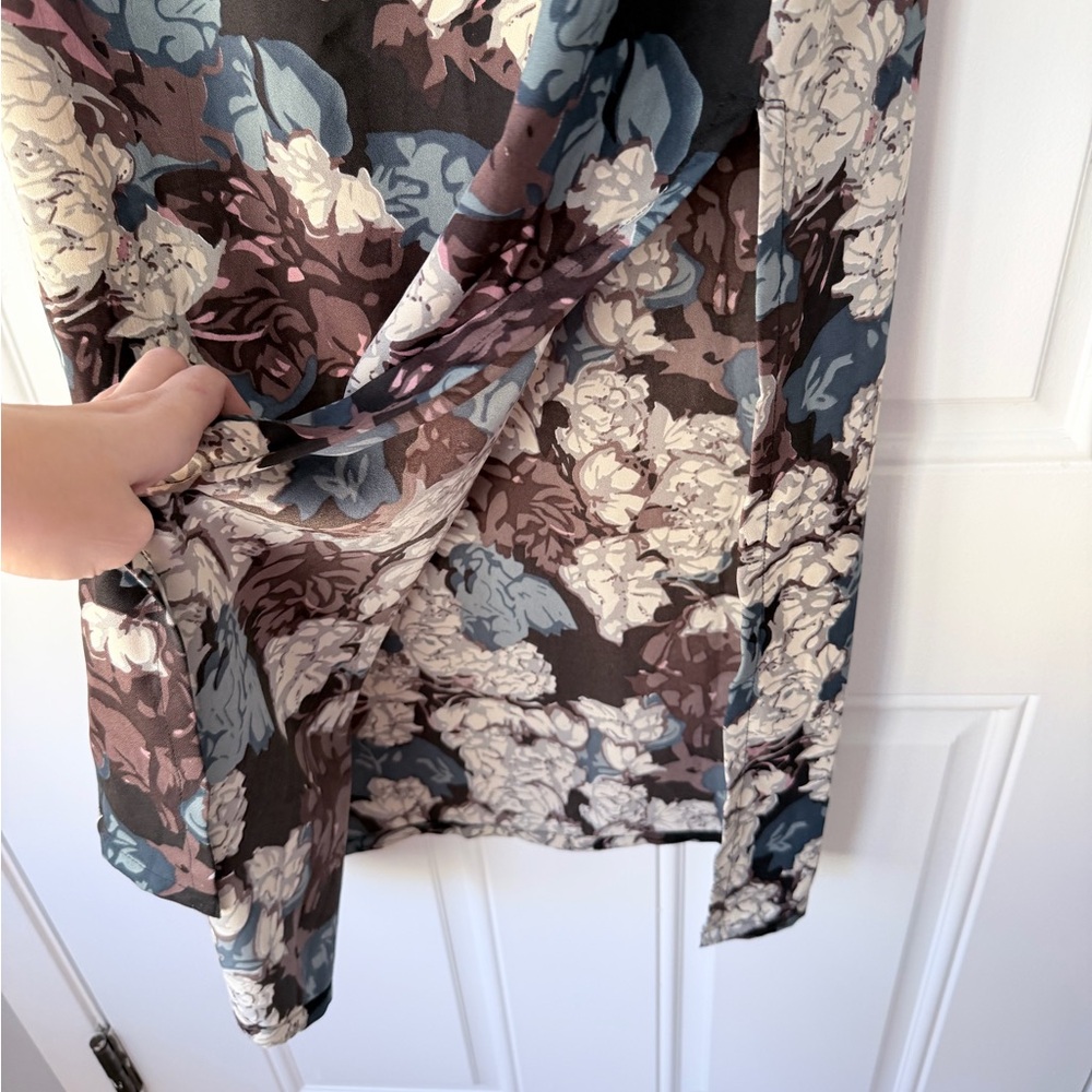 Walter Baker Kendall Floral Long Sleeve Puff Shoulder Slit Maxi Dress‎ size xl - Picture 4 of 6